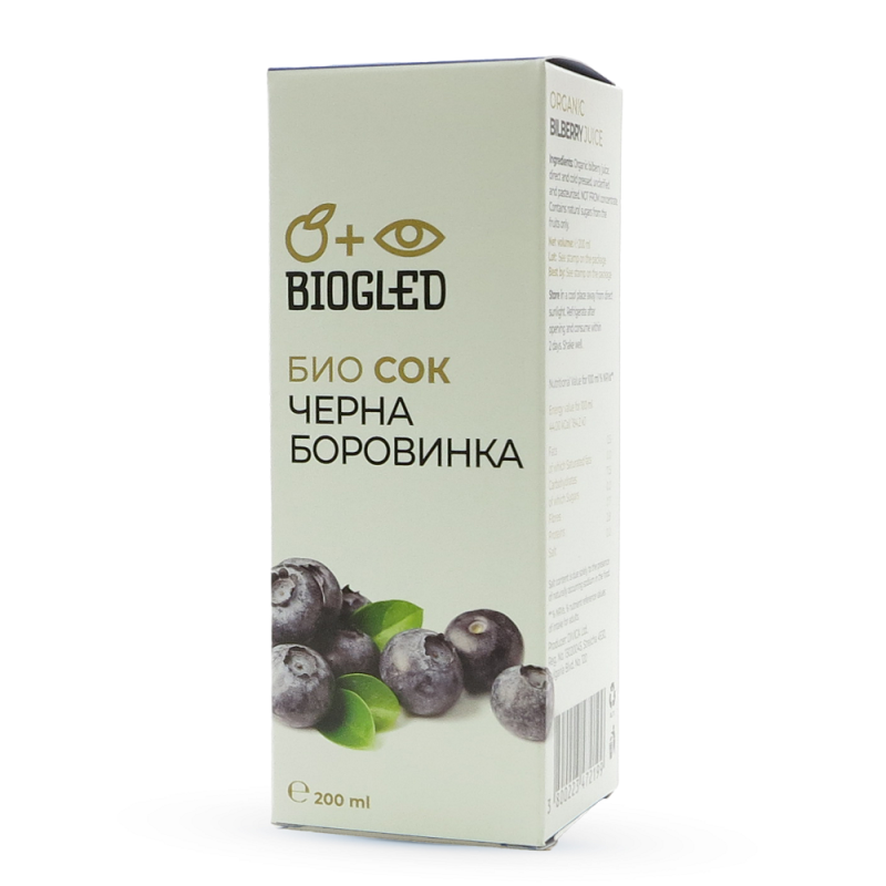 Био сок ЧЕРНА БОРОВИНКА, 200 мл, бутилка