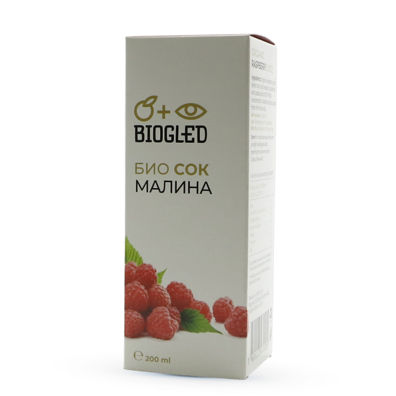 Био сок МАЛИНА, 200 мл, бутилка